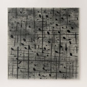 Musikalische Noten zur dunklen Holzkohlestruktur Puzzle (Horizontal)