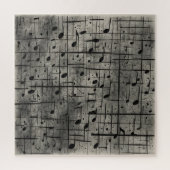 Musikalische Noten zur dunklen Holzkohlestruktur Puzzle (Vertikal)