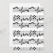 Musikalische Notendoodle-Kunst Einladung (Vorne/Hinten)