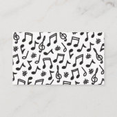 Musikalische Notenmuster Schwarz-Weiß-Musik Visitenkarte (Vorderseite)