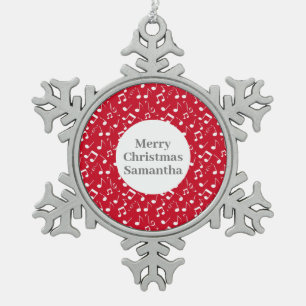 Musikalische Notizen Design Snowflake Ornament