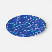 Musikalische Notizen drucken - indigoblau, mehrfar Pappteller (Schrägansicht)