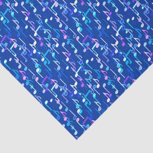 Musikalische Notizen drucken - indigoblau, mehrfar Seidenpapier (Ausschnitt)