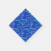 Musikalische Notizen drucken - indigoblau, mehrfar Serviette (Ecke)