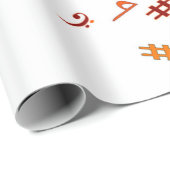 Musikalische Notizen drucken - taupe tan, multi Geschenkpapier (Rolleneckpunkt)