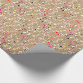 Musikalische Notizen drucken - taupe tan, multi Geschenkpapier (Ecke)