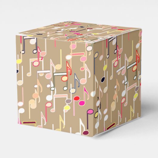 Musikalische Notizen drucken - taupe tan, multi Geschenkschachtel (Vorderseite)