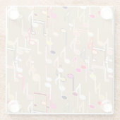 Musikalische Notizen drucken - taupe tan, multi Glasuntersetzer (Rückseite)