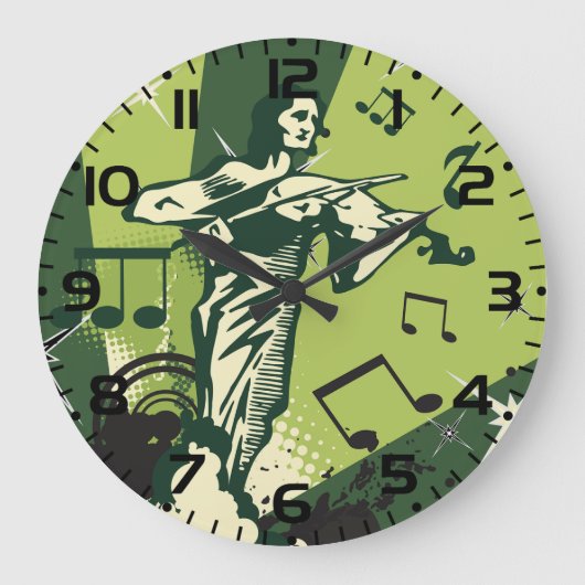 Musikalische Notizen für den Violinspieler Große Wanduhr (Vorderseite)