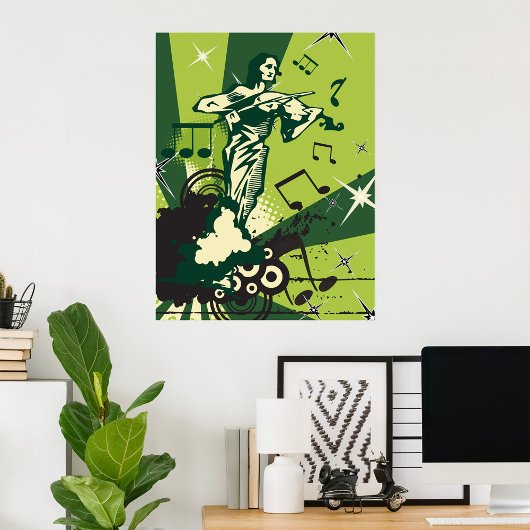 Musikalische Notizen für den Violinspieler Poster