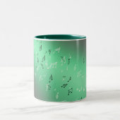 Musikalische Notizen Grüner Mond Zweifarbige Tasse (Mittel)