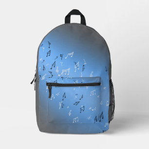 Musikalische Notizen im Mondlicht Blau Bedruckter Rucksack