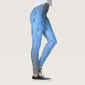 Musikalische Notizen im Mondlicht Blau Leggings (Rechts)