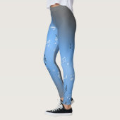 Musikalische Notizen im Mondlicht Blau Leggings (Links)