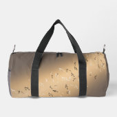 Musikalische Notizen im Mondlicht Golden Brown Duffle Bag (Rückseite)