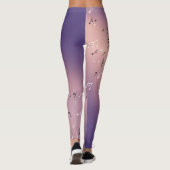 Musikalische Notizen im Mondlicht rosa lila Leggings (Rückseite)