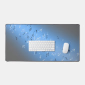 Musikalische Notizen im Mondlicht Schreibtischunterlage (Tastatur & Maus)