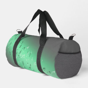 Musikalische Notizen in Mondlicht Grün Duffle Bag