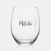 Musikalische Notizen Kerndesign Weinglas Ohne Stiel (Rückseite)