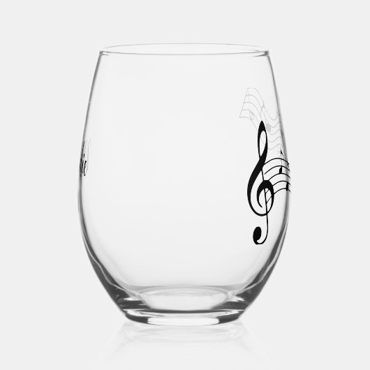 Musikalische Notizen Kerndesign Weinglas Weinglas Ohne Stiel (Rechts)