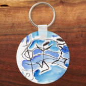 Musikalische Notizen kommen zum Leben Musik fügt F Schlüsselanhänger (Vorderseite)