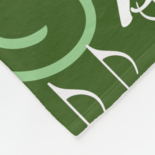 Musikalische Notizen mit Namen auf Grün Fleecedecke (Ecke)