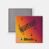 Musikalische Notizen mit unterschiedlichem Hinterg Magnet (Vorderseite/Rückseite)