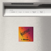 Musikalische Notizen mit unterschiedlichem Hinterg Magnet (In Situ (Geschirrspüler))