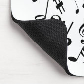 Musikalische Notizen Mousepad - Schwarz und Weiß (Ecke)