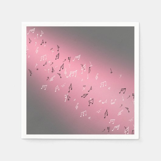 Musikalische Notizen Rosa Moon Serviette (Vorderseite)