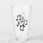Musikalische Notizen Schwarzer Glitzer-Glas-Cup Glas (Rückseite)