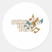 Musikalische Notizen Sonntag der beste Tagesaufkle Runder Aufkleber (Vorderseite)