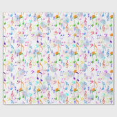 Musikalische Notizen und Blasen Geschenkpapier (Flach)