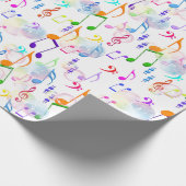 Musikalische Notizen und Blasen Geschenkpapier (Ecke)