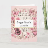 Musikalische Notizen und Blume Vintager Stil Gebur (Vorderseite)