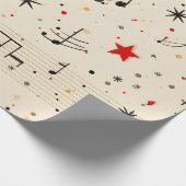 Musikalische Notizen Weihnachtswrapping Papier Geschenkpapier (Ecke)