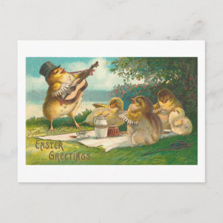 Musikalische Osterfeier Niedliche Vintage Grüße Feiertagspostkarte