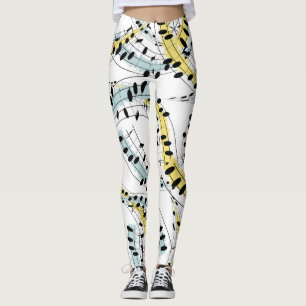 Musikalische Phrasen: fröhlicher weißer Hintergrun Leggings