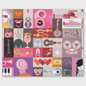 Musikalische Pop Geschenkpapier (Flach)