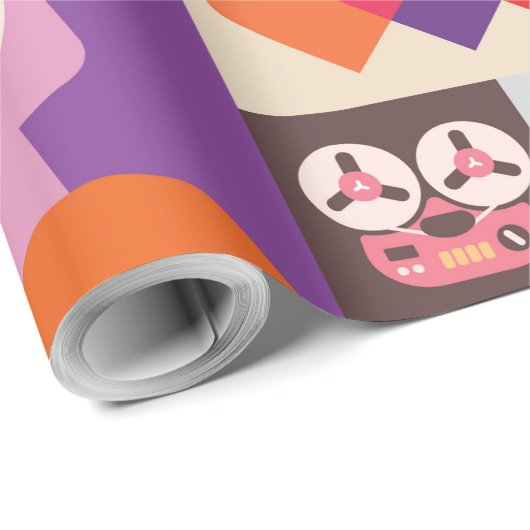 Musikalische Pop Geschenkpapier (Rolleneckpunkt)