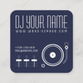 Musikalische Schablonenabdeckung DJ-Sets Quadratische Visitenkarte (Vorderseite)