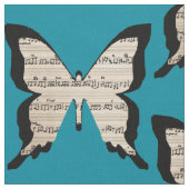 Musikalische Schmetterlinge - Stoff (Nahaufnahme)