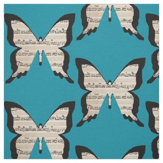 Musikalische Schmetterlinge - Stoff (Muster)