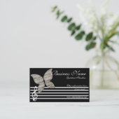 Musikalische Schmetterlings-Visitenkarten Visitenkarte (Stehend Vorderseite)