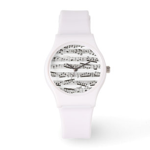 Musikalische Schwarzweiss-Anmerkungen Armbanduhr