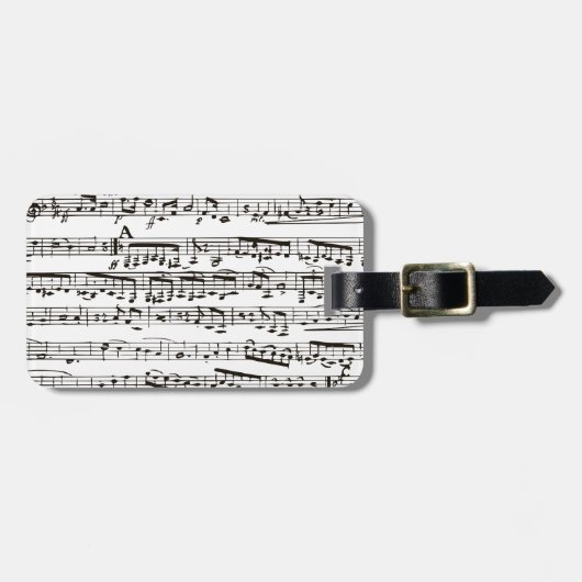Musikalische Schwarzweiss-Anmerkungen Gepäckanhänger (Vorderseite horizontal)