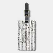 Musikalische Schwarzweiss-Anmerkungen Gepäckanhänger (Vorderseite vertikal)