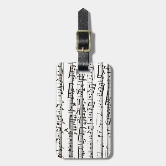 Musikalische Schwarzweiss-Anmerkungen Gepäckanhänger (Vorderseite vertikal)