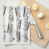 Musikalische Schwarzweiss-Anmerkungen Geschirrtuch (Viertel Falte)