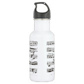 Musikalische Schwarzweiss-Anmerkungen Trinkflasche (Rückseite)